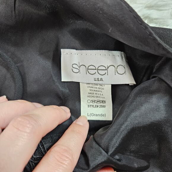 Sheena Y2K Embroidered Lace Up Back Whimsigoth Vampy Babydoll Midi Dress Sz L - Picture 7 of 10